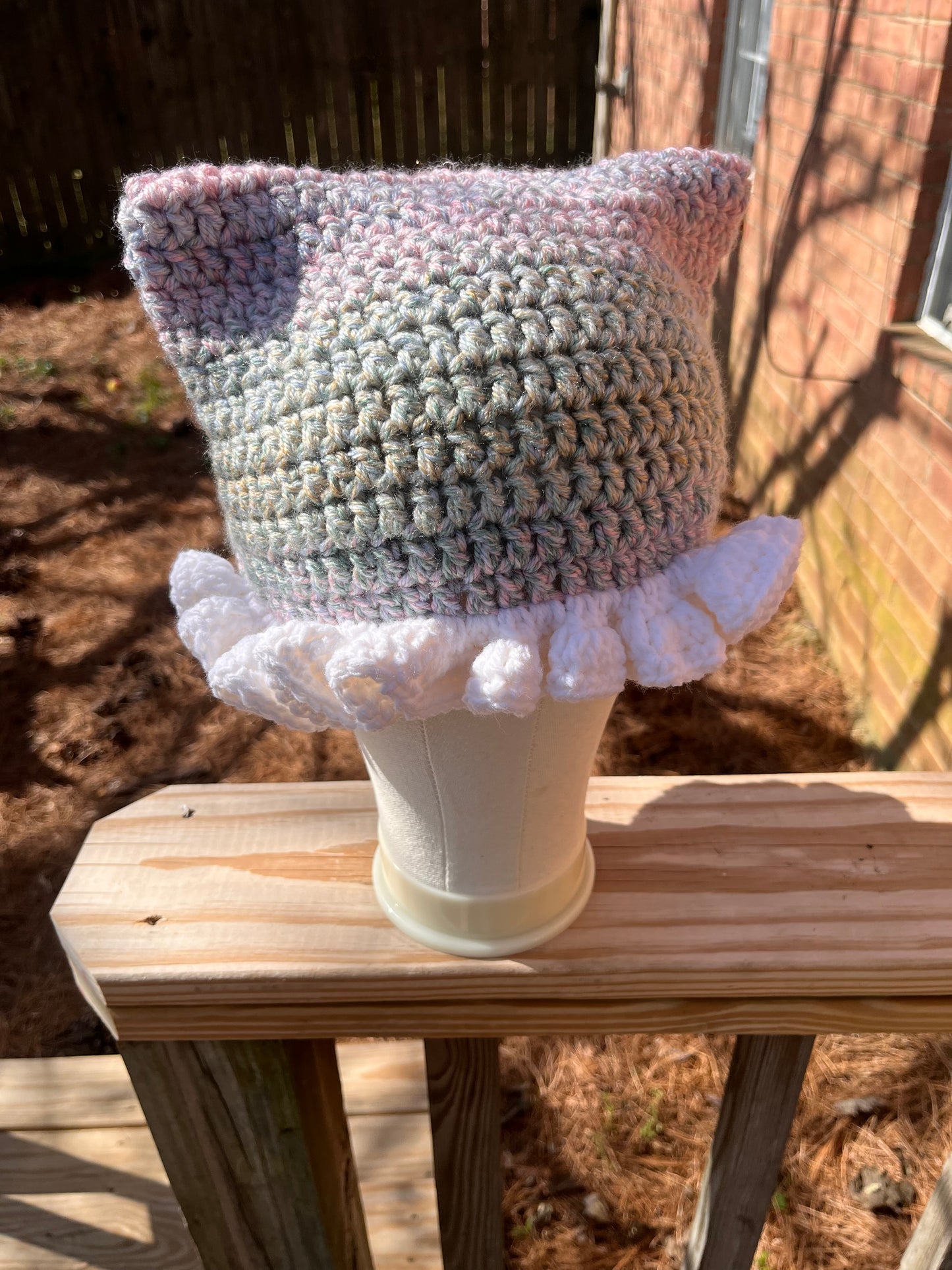 Sparkle Ruffle Cat Ear Beanie