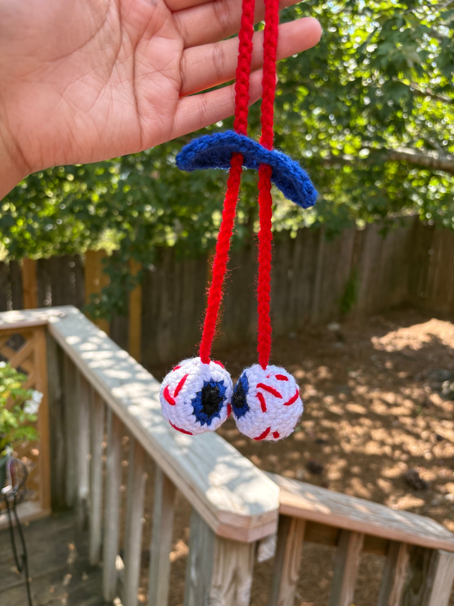 Eyeball Crochet Hanger